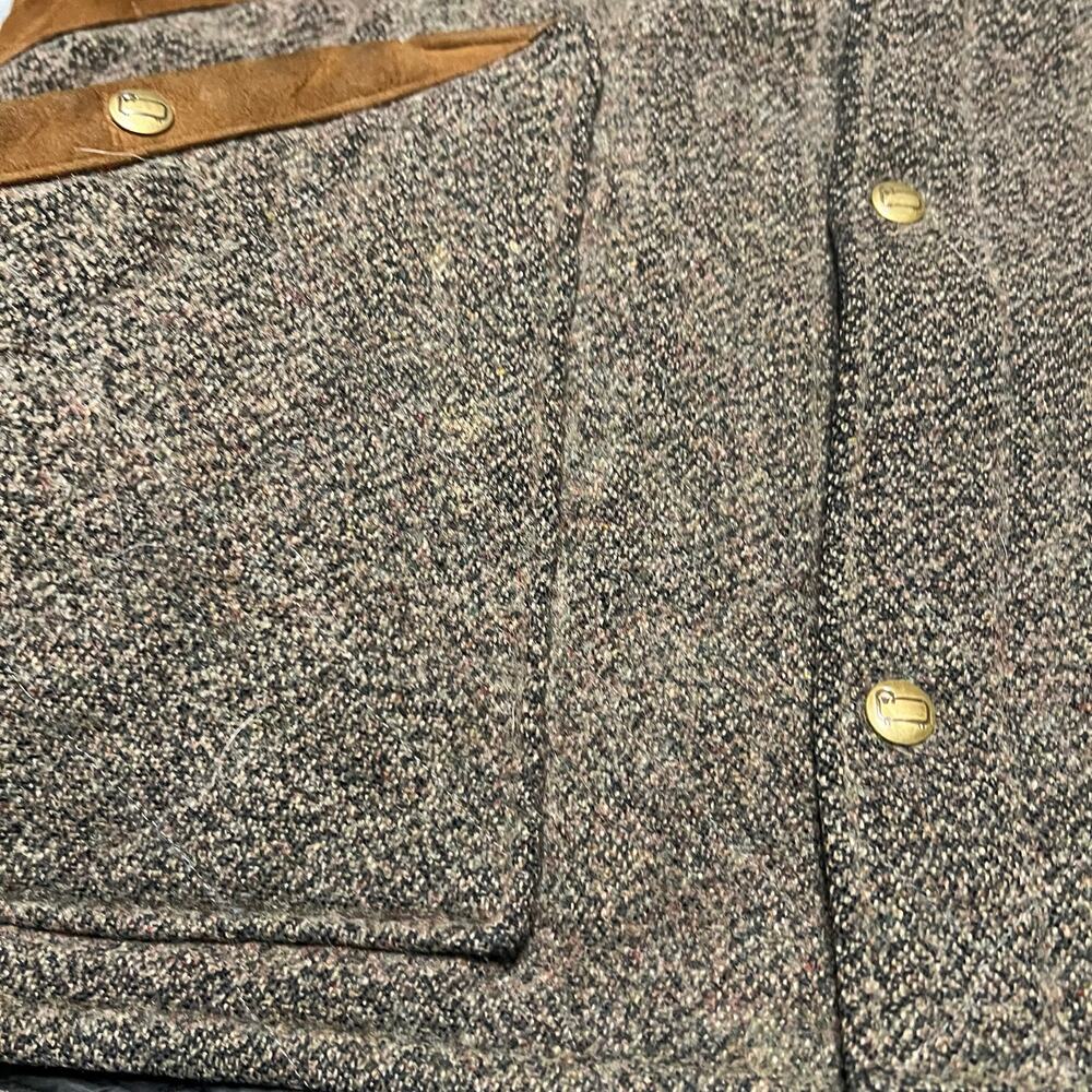 Woolrich Vintage Coat Mens Large Brown Wool Quilts Lined Corduroy Collar Jacket* - Picture 2 of 9